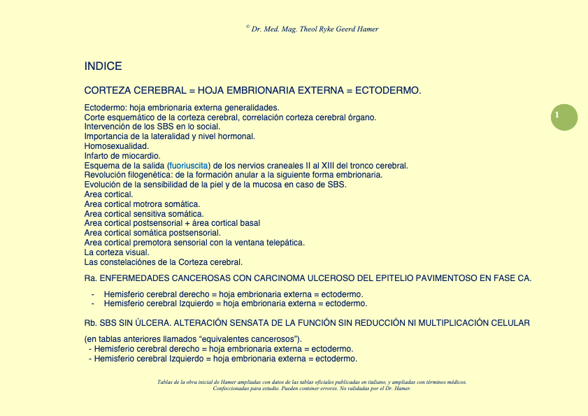 Las Tablas Científicas de la Nueva Medicina Germánica